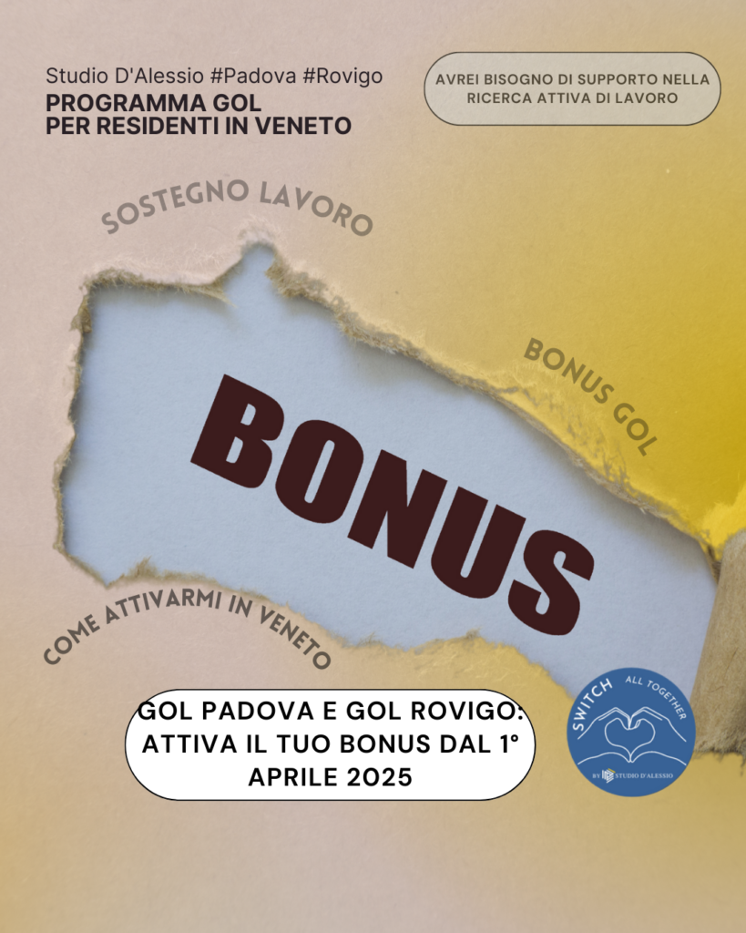 GOL Padova e GOL Rovigo: attiva il tuo Bonus dal 1° aprile 2025